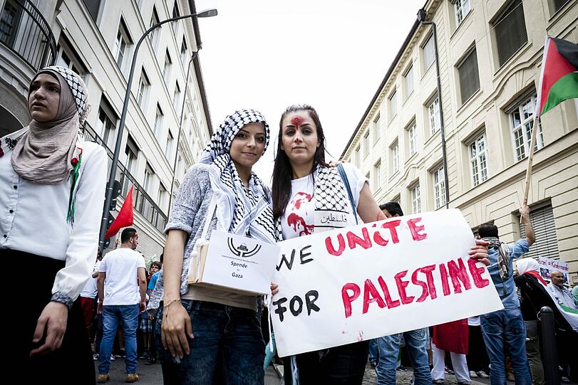 Pro-Palästina-Demo in der Münchner City: Die Bilder.