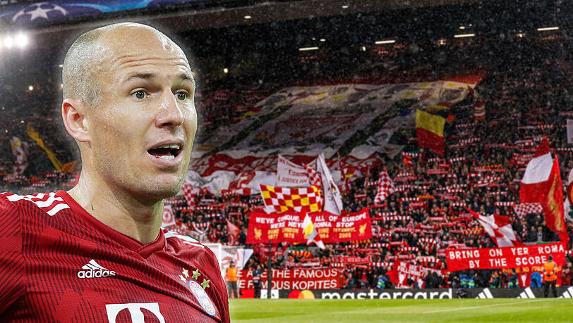 Verlor seine letzten vier Gastspiele beim FC Liverpool: Arjen Robben Verlor seine letzten vier Gastspiele beim FC Liverpool: Arjen Robben