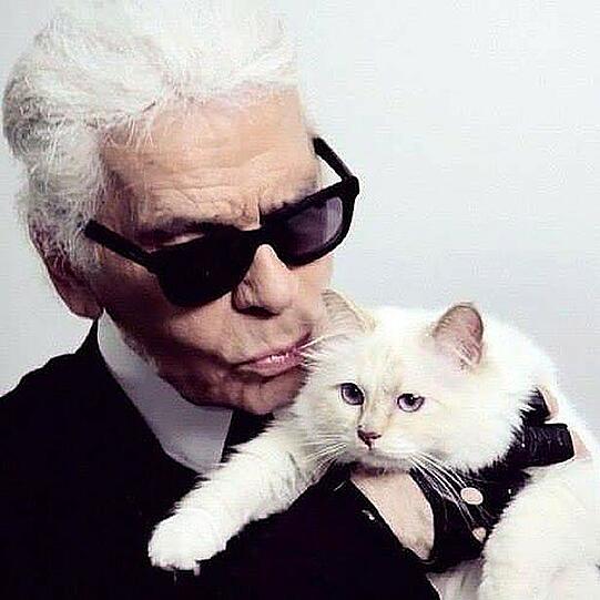 Karl Lagerfeld findet seine Katze Choupette zum knutschen.