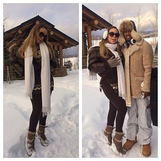 Sexy Schneehase: Mariah Carey mit Ehemann Nick Cannon in Aspen
