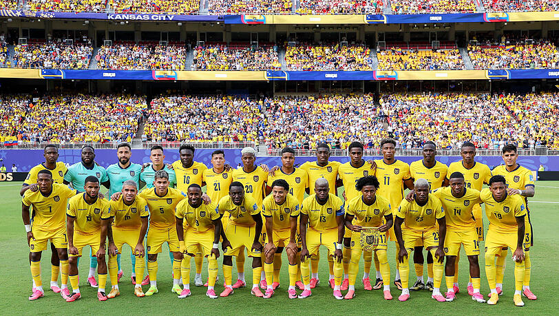 Ecuadors Nationalmannschaft vor dem Spiel gegen Curaçao. Ecuadors Nationalmannschaft vor dem Spiel gegen Curaçao.