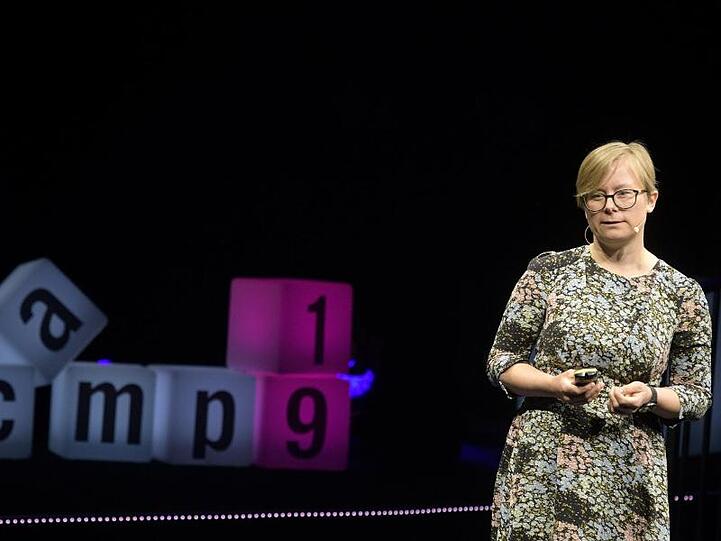 Kjersti Thorneus, Product Director Consumer Business des Medienkonzerns Schibsted, referiert beim newscamp 2019. Foto: Stefan Puchne