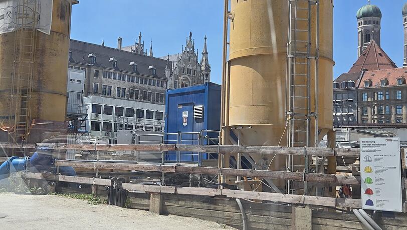 Blick auf die Baustelle der Zweiten Stammstrecke. Blick auf die Baustelle der Zweiten Stammstrecke.