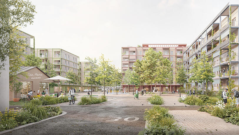 So könnte das neue Quartier in Ramersdorf aussehen.