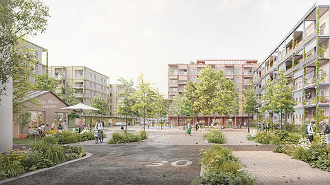 So könnte das neue Quartier in Ramersdorf aussehen.
