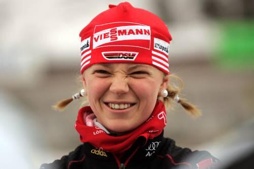 Wird sich freuen, wenn sie wieder beim Biathlon ist: Die Garmischerin Miriam Gössner. Beim Langlaufen stehen ihr sogar die eigenen  Teamkolleginnen im Weg.