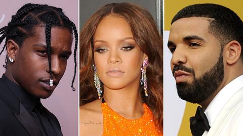 Rihanna war von 2009 bis 2016 in einer On-off-Beziehung mit Drake (r.). Heute ist sie mit A$AP Rocky (l.) liiert.