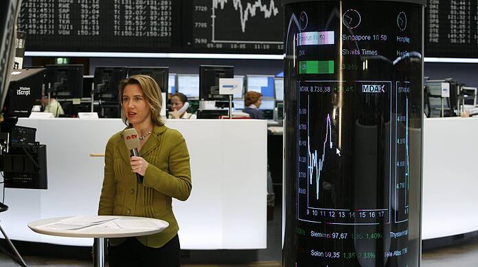 Moderatorin Katja Dofel  war schon im Jahr 2008 für ntv an der Börse in Frankfurt tätig