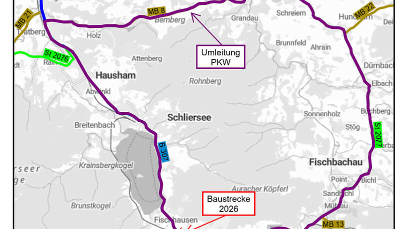Am Schliersee wird an der Bundesstraße 307 gewerkelt. Nach der Winterpause geht im Frühjahr 2027 an einer anderen Stelle weiter. Am Schliersee wird an der Bundesstraße 307 gewerkelt. Nach der Winterpause geht im Frühjahr 2027 an einer anderen Stelle weiter.