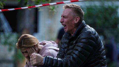 In Kiew wurden mindestens 14 Menschen durch den russischen Angriff getötet.