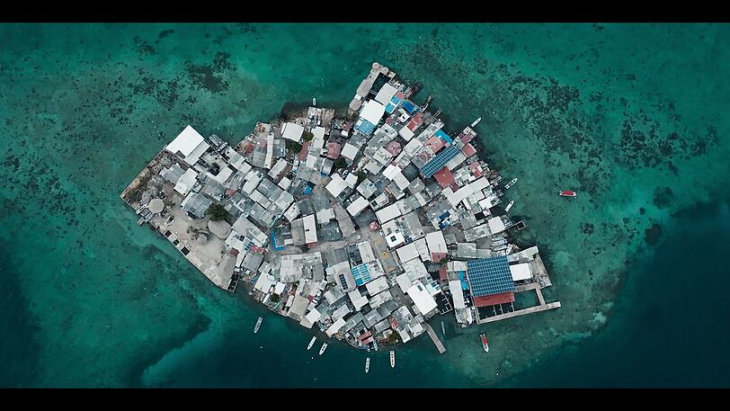 Auf der menschengemachten Insel Santa Cruz de Islote leben heute um die 1.000 Menschen. Auf der menschengemachten Insel Santa Cruz de Islote leben heute um die 1.000 Menschen.