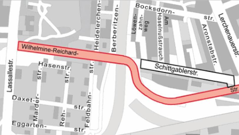 Die Wilhelmine-Reichard-Straße liegt im Stadtbezrik Feldmoching-Hasenbergl. Die Wilhelmine-Reichard-Straße liegt im Stadtbezrik Feldmoching-Hasenbergl.