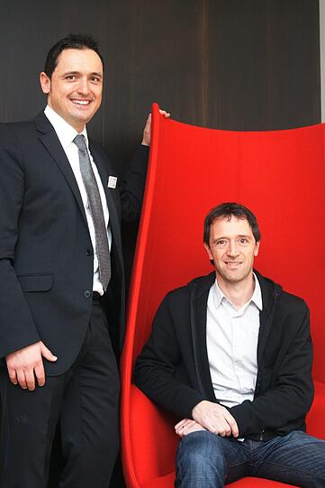 Jürgen Schorn (l., &bdquo;Bauwerk&ldquo;) und Architekt Florian Hartmann.