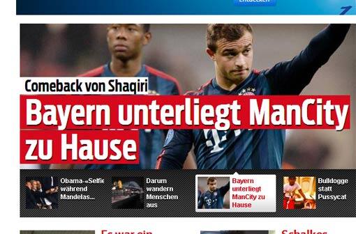 Der Blick zu unseren Nachbarn: Die Schweizer Kollegen von blick.ch zeigen ein Bild von Xherdan Shaqiri.