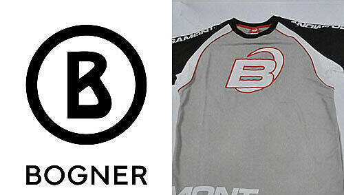 Links: Das Willy Bogner-Logo: ein B im Kreis. Rechts: Und das ist das Bergamont-Logo auf dem Trikot. Links: Das Willy Bogner-Logo: ein B im Kreis. Rechts: Und das ist das Bergamont-Logo auf dem Trikot.