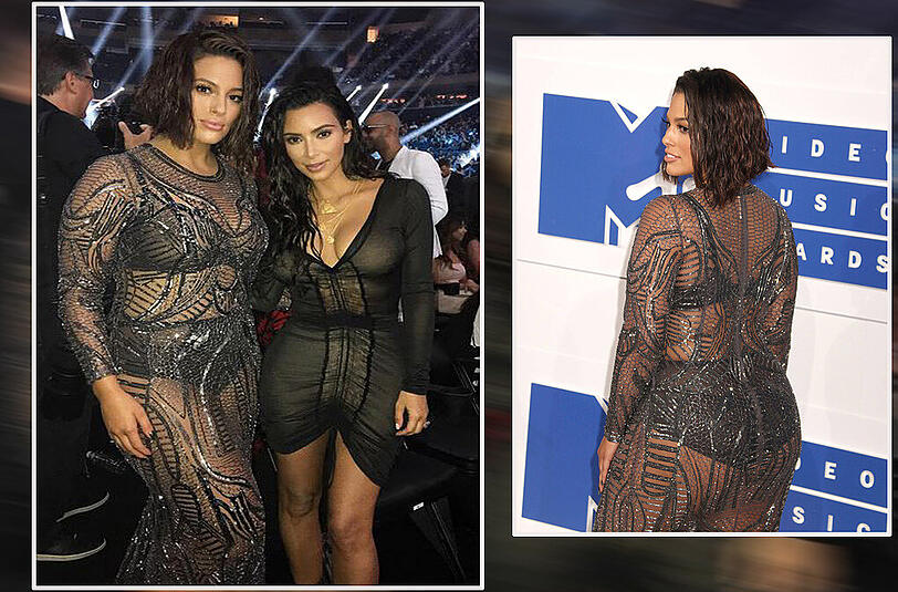 Kurvenstars unter sich: Auch Ashley Graham (l.) und Kim Kardashian haben viel Spaß auf der Aftershowparty.