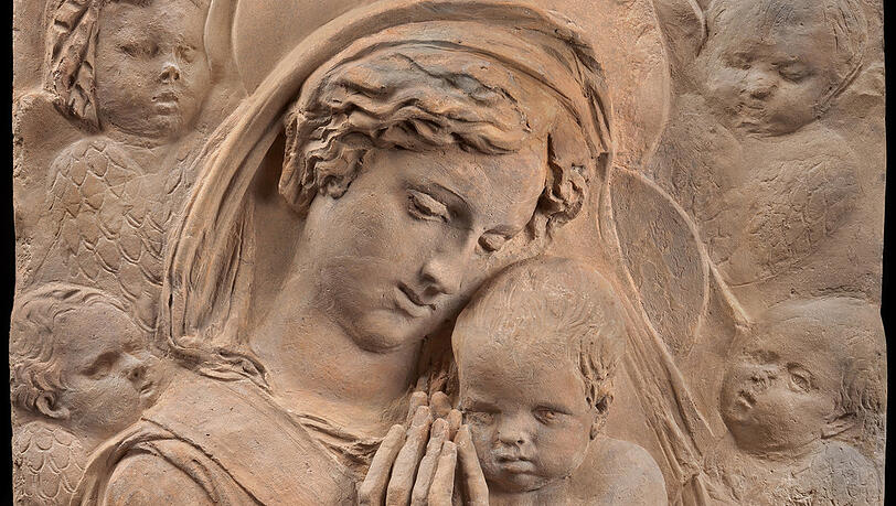 Eine Madonna von Donatello aus gebranntem Ton. Eine Madonna von Donatello aus gebranntem Ton.