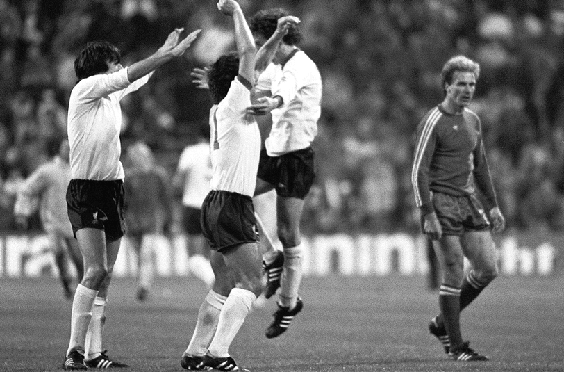 22. April 1981: Der FC Liverpool jubelt im Münchner Olympiastadion. Mit einem 1:1 sind die Engländer eine Runde weiter im Meistercup.