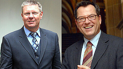 Dieter Reiter (l.) geht (wohl) für die SPD ins Rennen um den Oberbürgermeister-Posten, Josef &bdquo;Seppi&ldquo; Schmid (l.) geht für die CSU ins Rennen