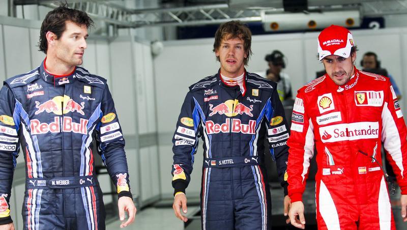 Dreikampf um die WM: Mark Webber, Sebastian Vettel und Fernando Alonso (v.l.). Dreikampf um die WM: Mark Webber, Sebastian Vettel und Fernando Alonso (v.l.).