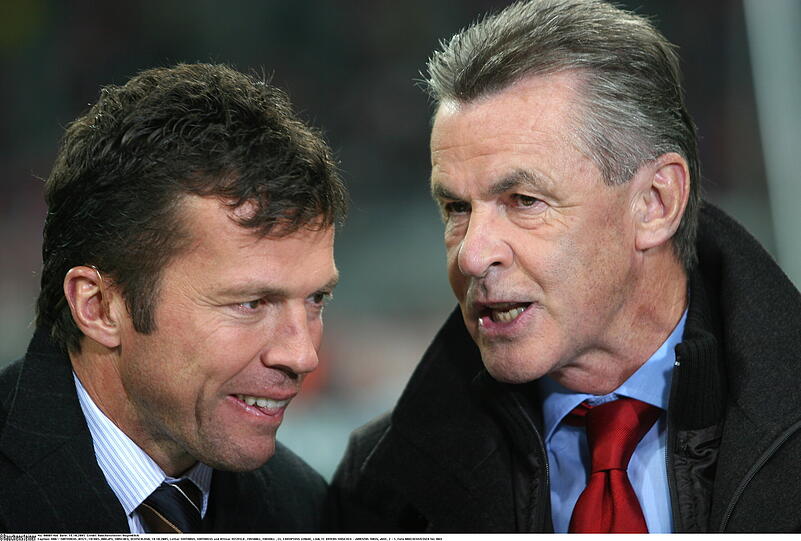 Der Meister und sein ehemaliger Schützling: Ottmar Hitzfeld und Lothar Matthäus.
