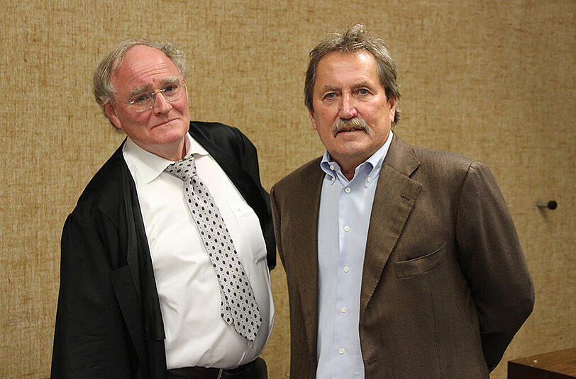 Vor der Verhandlung: Klaus Thannhuber (r.) mit seinem Anwalt Albrecht Heyng.