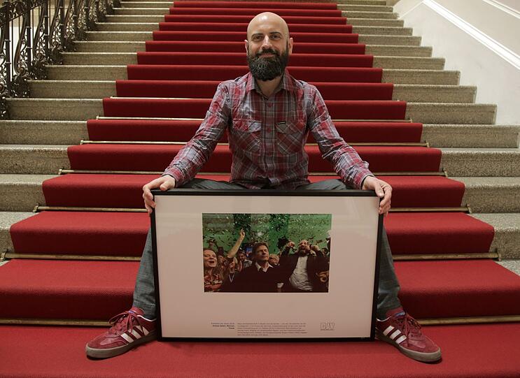 Andreas Gebert mit seinem Siegerbild.