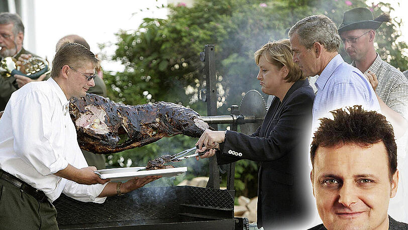 AZ-Vize Thomas Müller über die Schweinefleisch-Aussage von Kanzlerin Angela Merkel. AZ-Vize Thomas Müller über die Schweinefleisch-Aussage von Kanzlerin Angela Merkel.