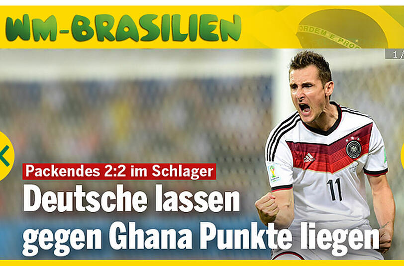 Das Onlineportal "oe24.at" sieht die deutsche Mannschaft als "Verlierer" gegen Ghana.