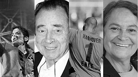 Sie starben 2009: Michael Jackson, Monti Lüftner,  Robert Enke und Monica Bleibtreu