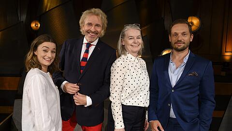 Johanna Adorján, Thomas Gottschalk, Marlene Streeruwitz und Friedemann Karig (von links).