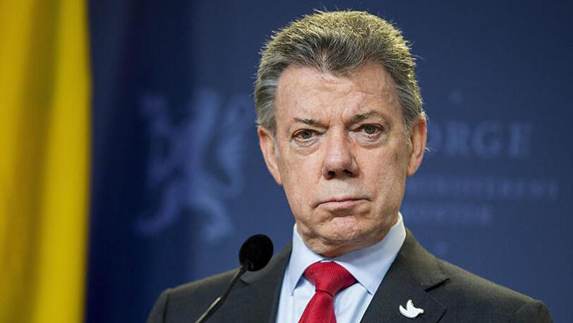 Kolumbiens Präsident Juan Manuel Santos während einer Pressekonferenz zur Nobelpreisverleihung im Dezember 2016 in Oslo.