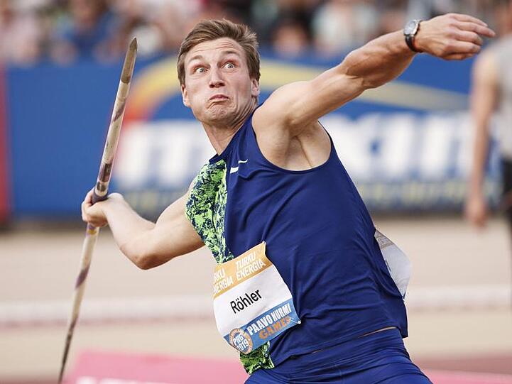 Speerwurf-Olympiasieger Thomas Röhler belegt in Turku Rang zwei.