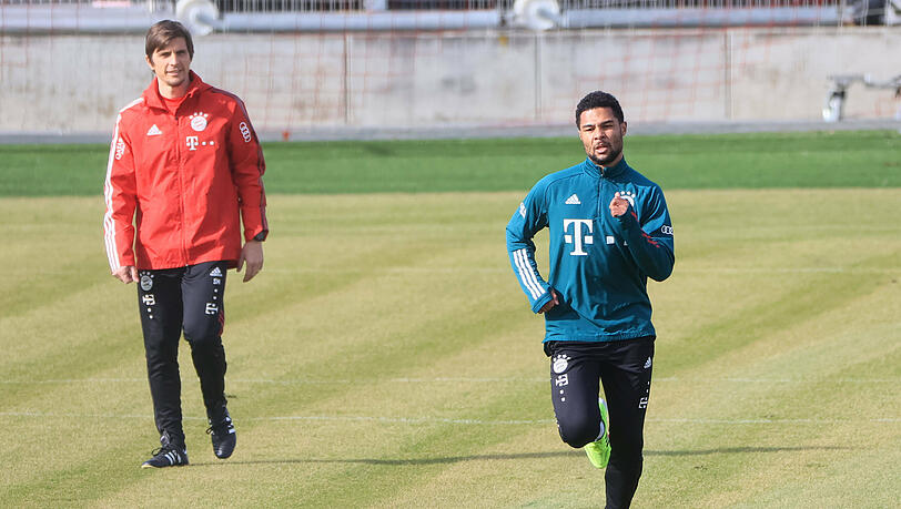 Steigerungsläufe: Serge Gnabry (r.) am Donnerstag.