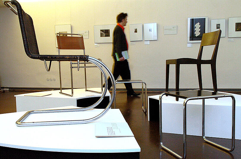 Eine Bauhaus-Ausstellung in Dessau.