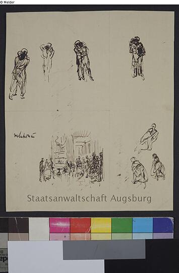 Max Liebermann: "Personenstudien / 7 Figurenskizzen"