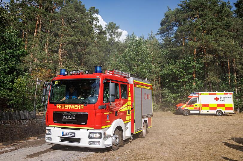 Ein Großaufgebot der Feuerwehr war bei dem Waldbrand bei Holzhammer im Einsatz. Ein Großaufgebot der Feuerwehr war bei dem Waldbrand bei Holzhammer im Einsatz.