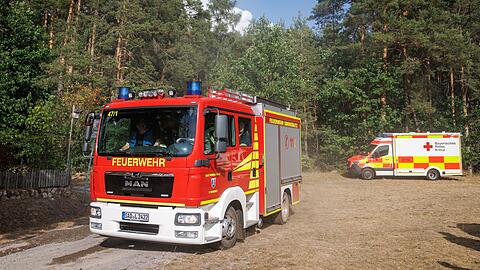 Ein Gro&szlig;aufgebot der Feuerwehr war bei dem Waldbrand bei Holzhammer im Einsatz.