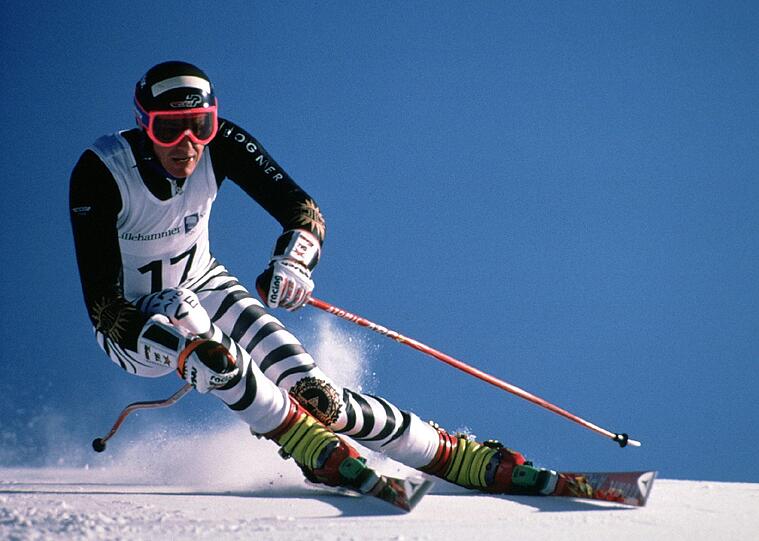 Markus Wasmeier bei seiner Gold-Fahrt bei Olympia 1994 in Lillehammer.