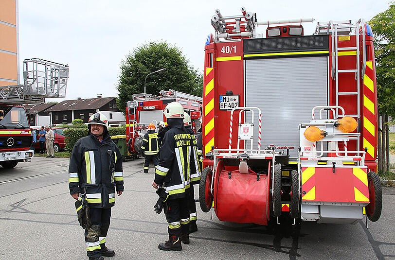 Bilder vom Feuerwehreinsatz in Mühldorf. Der Brand konnte schnell gelöscht werden, es wurde niemand verletzt.