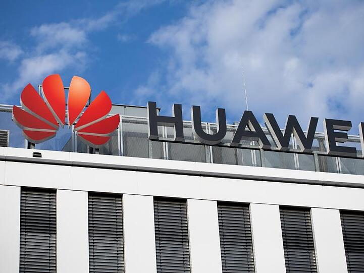 Blick auf die Huawei-Deutschland-Zentrale in Düsseldorf.