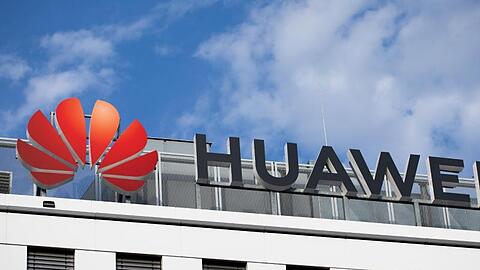 Blick auf die Huawei-Deutschland-Zentrale in Düsseldorf.