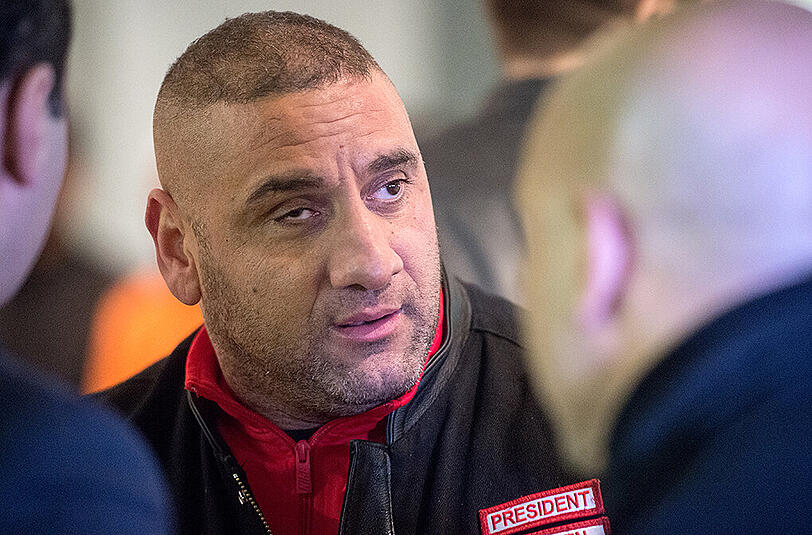 Der Hells Angel Aygün Mucuk, President des Charter Gießen G-Town