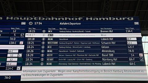 Eine Bombenentsch&auml;rfung in Hamburg sorgt f&uuml;r Zugausf&auml;lle.
