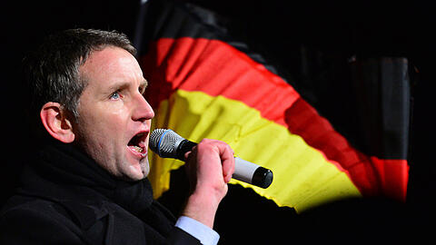 Der Thüringer AfD-Landesvorsitzende Björn Höcke während einer Kundgebung Mitte Januar in Erfurt.