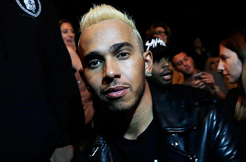 Lewis Hamilton auf der New York Fashion Week 2015.