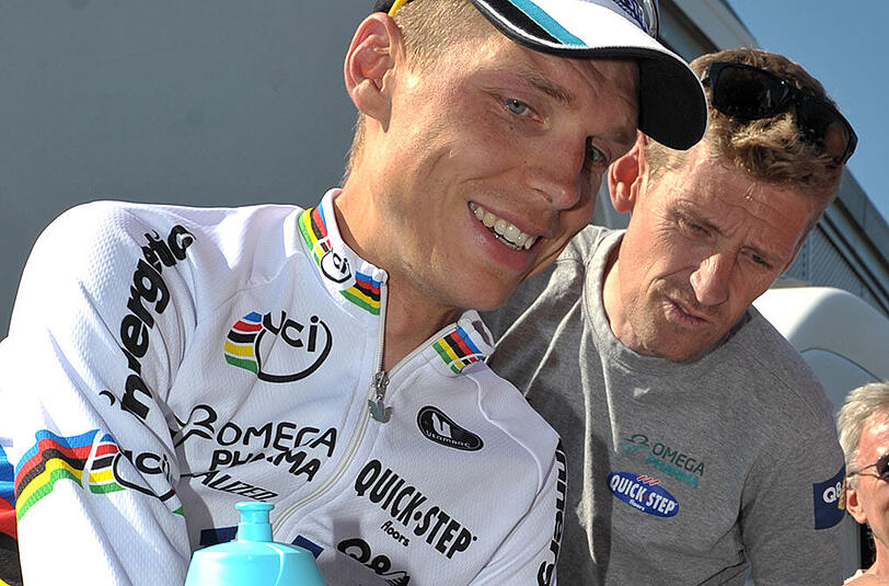 Tony Martin (vorne) und Rolf Aldag.