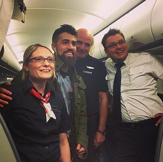 Bushido mit der Crew eines Air-Berlin-Flugs