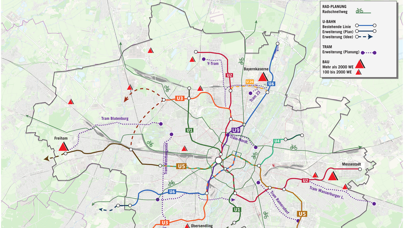 Diese Karte zeigt städtische Planungen und Ideen im Bau- und Mobilitätsbereich. Manche werden schon angegangen, wie die U9, andere, wie die U26 sind bislang lediglich Gedankenspiele. Diese Karte zeigt städtische Planungen und Ideen im Bau- und Mobilitätsbereich. Manche werden schon angegangen, wie die U9, andere, wie die U26 sind bislang lediglich Gedankenspiele.