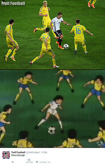 Bei diesem Bild von Mario Götze werden Kindheitserinnerungen wach: Tsubasa Ohzora lässt grüßen.